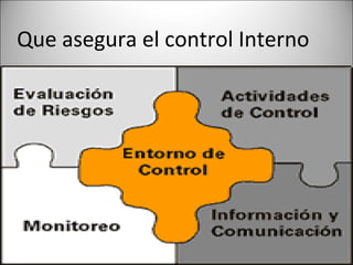Que asegura el control Interno
 