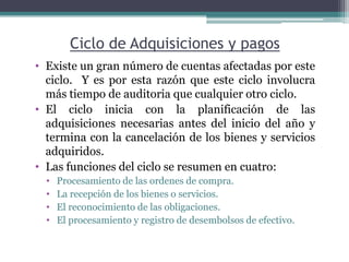 Auditoria del ciclo adquisicion y pago | PPTX
