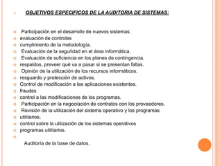 Tipos de Auditoría: 