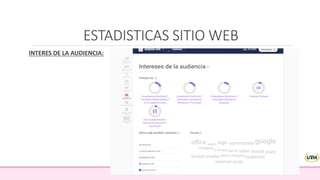 ESTADISTICAS SITIO WEB
INTERES DE LA AUDIENCIA:
 