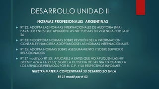 Auditoria II clase Unidad I y II y analisis RT 37 MODIF RT 53 2022 ...