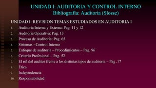 Auditoria II clase Unidad I y II y analisis RT 37 MODIF RT 53 2022 ...