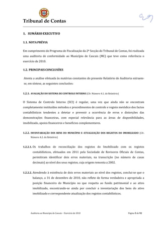 Auditoria do Tribunal de Contas à Câmara Municipal de Cascais (2013)