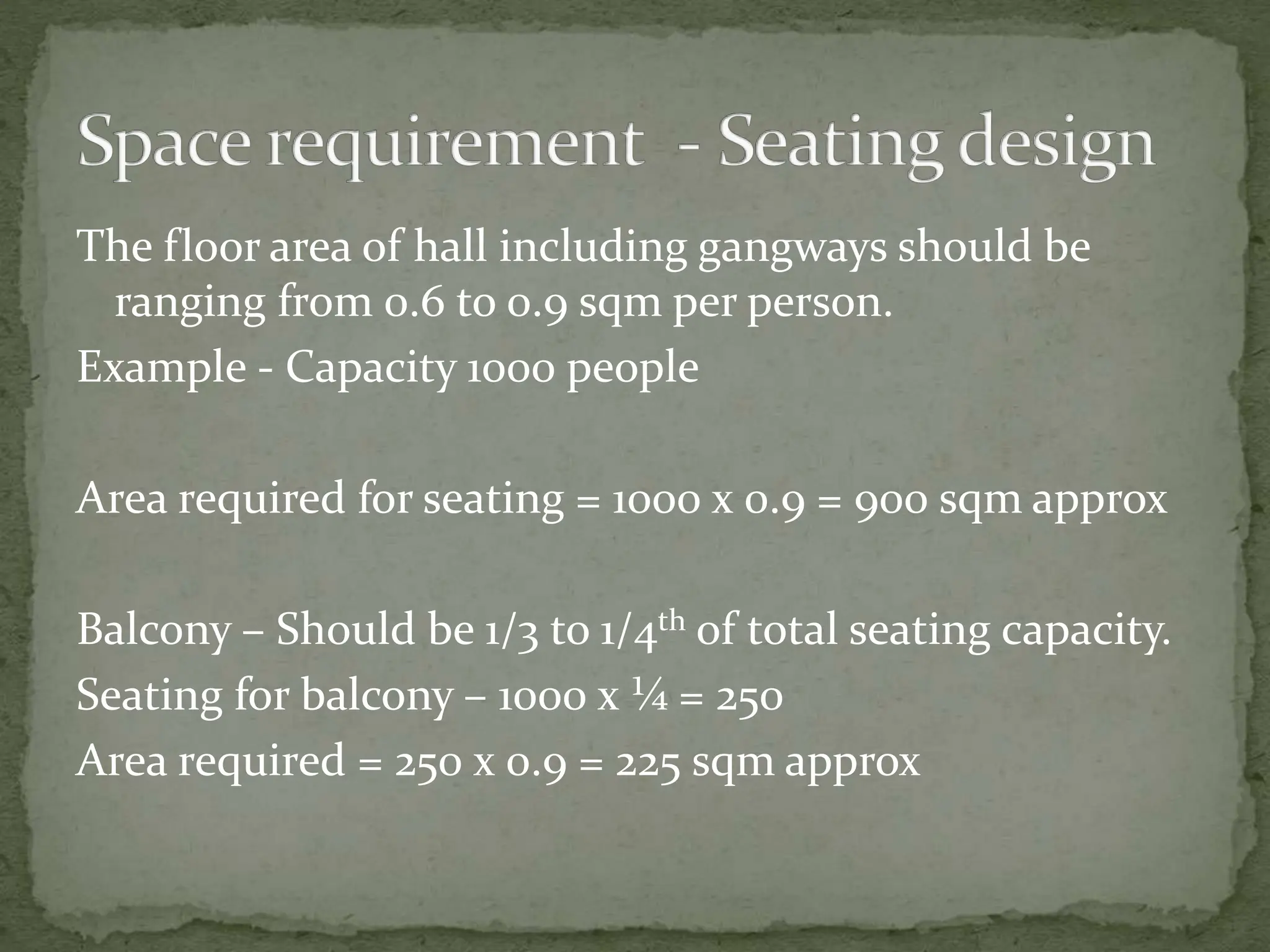 Auditorium design architectural regulations and thumb rule proportions.pptx