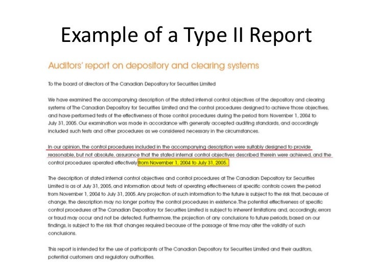 Ssae 16 Report Template