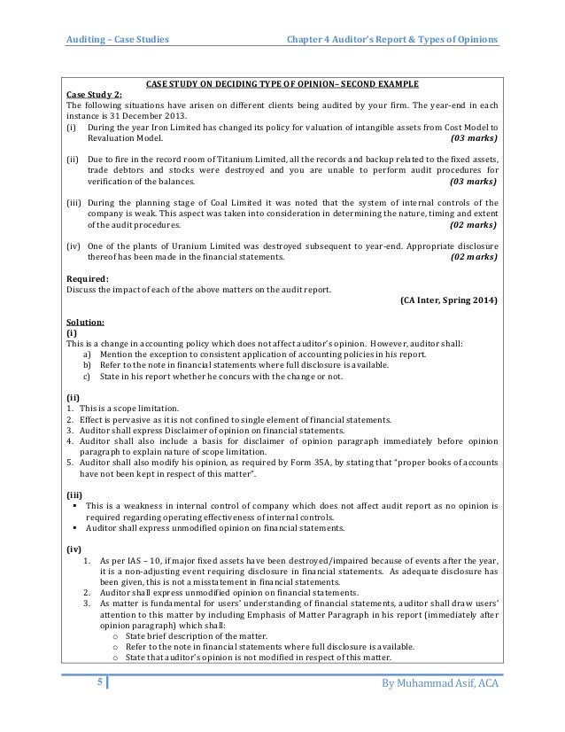 Auditor S Report And Types Of Opinions
