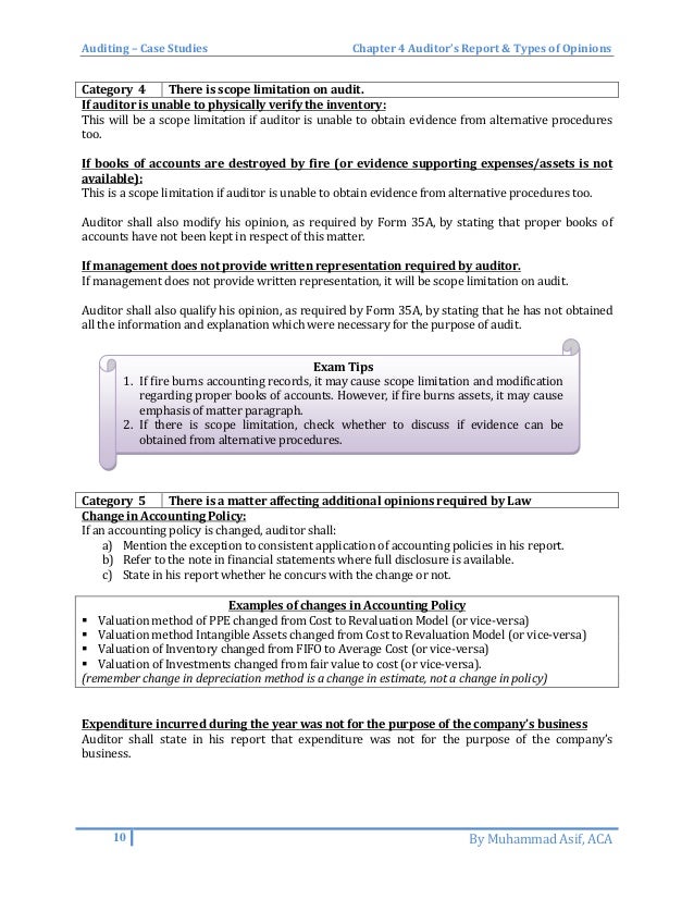 Auditor S Report And Types Of Opinions