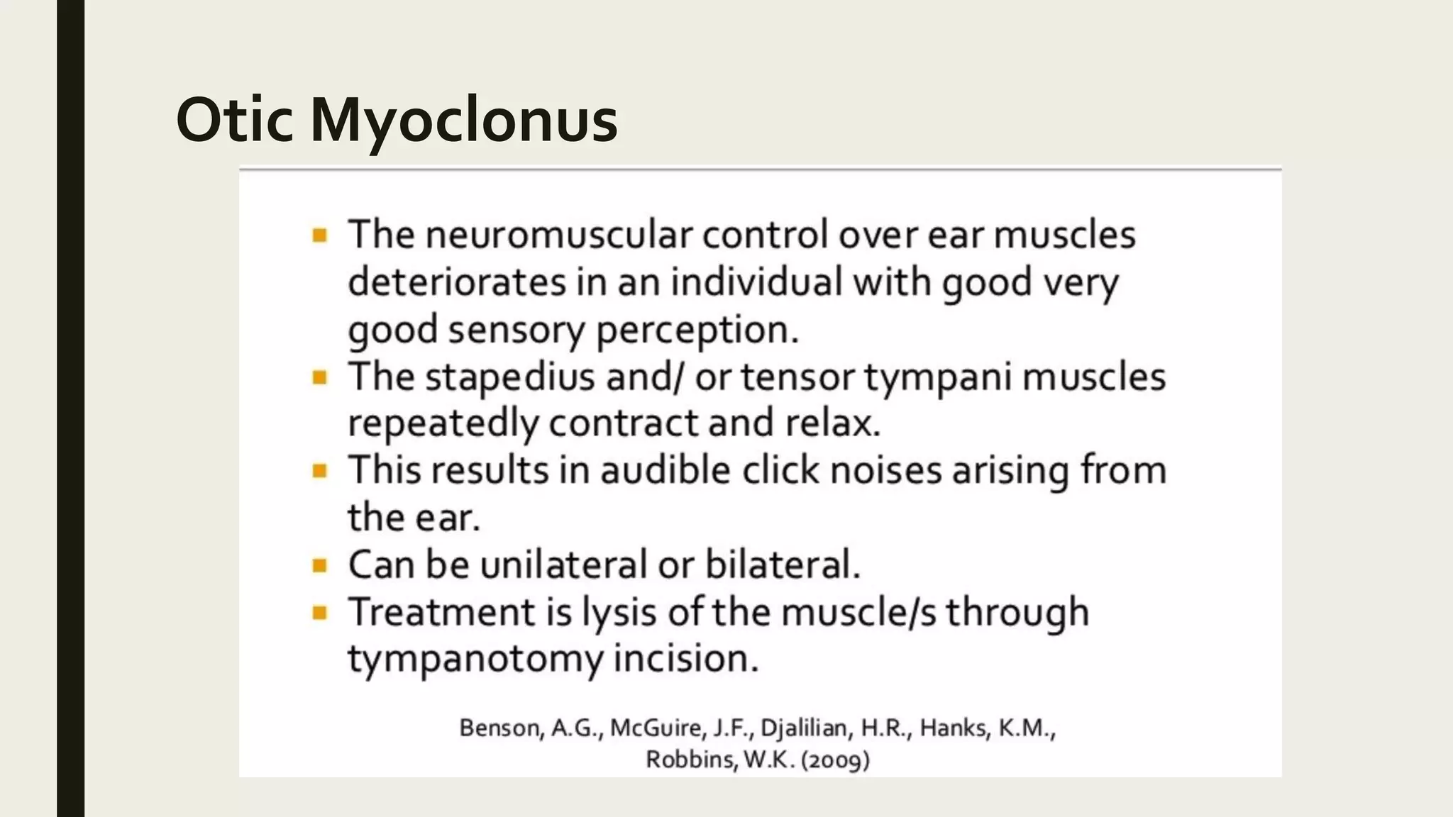 Otic Myoclonus
 
