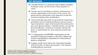 Hofmann, E; Behr, R; Neumann-Haefelin,T; Schwager, K
PulsatileTinnitus: Imaging and Differential Diagnosis
DtschArztebl Int 2013; 110(26): 451-8; DOI: 10.3238/arztebl.2013.0451
 