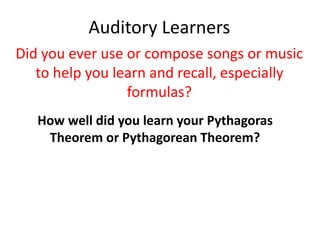 Auditory learners | PPT