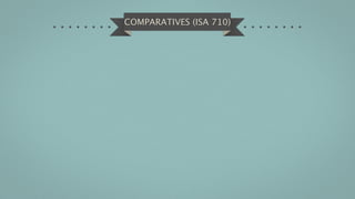 COMPARATIVES (ISA 710)
 