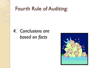 Fourth Rule of Auditing:

4. Conclusions are
based on facts

 