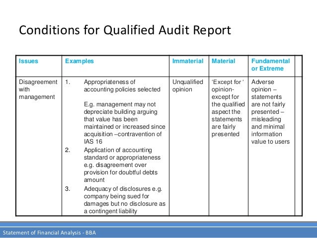 audit report balance sheet common size analysis