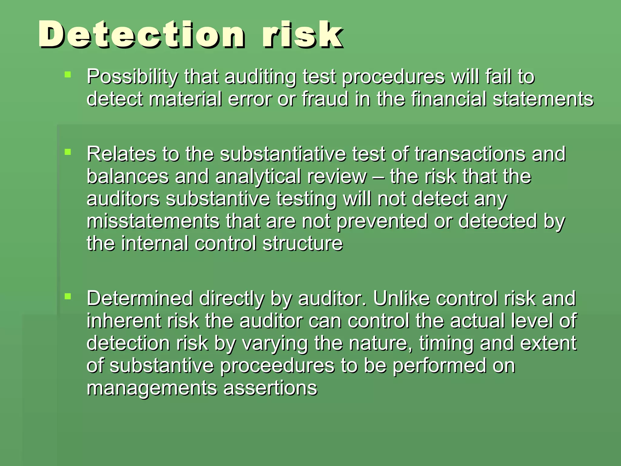 Audit+risk+risk+chapt+7+&+8 | PPT