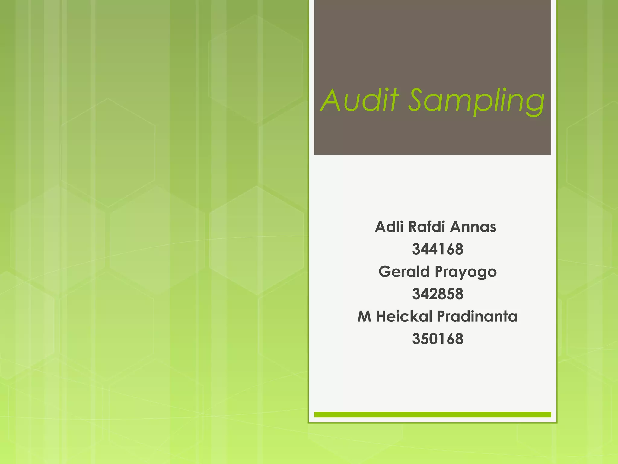 Audit sampling | PPT