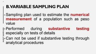 AUDIT SAMPLING - reference is from different PSAs and notes by Mijoo | PDF