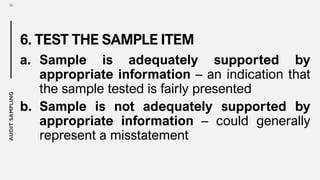 Sample Indication AUDIT SAMPLING - reference is from different PSAs and notes by Mijoo | PDF