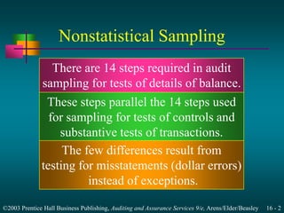 Audit sampling for tests of details of balances | PPT