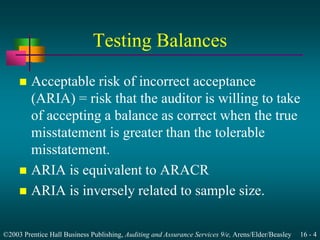 Audit sampling for tests of details of balances | PPT