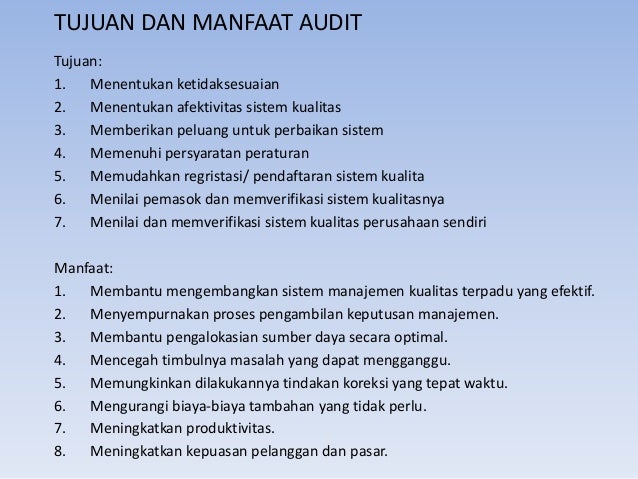 Audit Sistem Kepastian Kualitas Bab 8 Audit Kinerja Manajemen