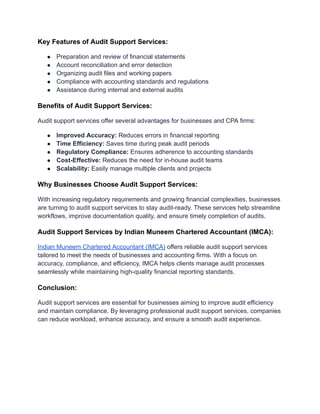 Enhancing Audit Efficiency with Professional Audit Support Services | PDF