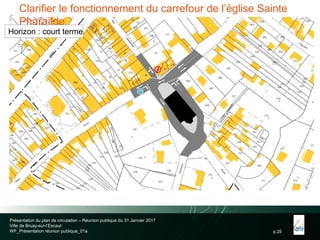 p.25
Clarifier le fonctionnement du carrefour de l’église Sainte
Pharaïlde
Horizon : court terme
Présentation du plan de circulation – Réunion publique du 31 Janvier 2017
Ville de Bruay-sur-l’Escaut
WF_Présentation réunion publique_01a
 