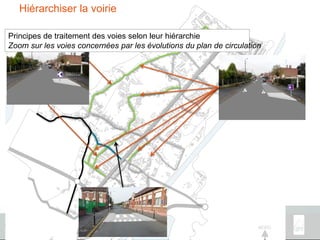 p.26
Hiérarchiser la voirie
Principes de traitement des voies selon leur hiérarchie
Zoom sur les voies concernées par les évolutions du plan de circulation
 