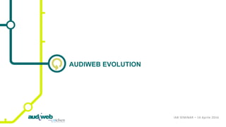 IAB SEMINAR – 14 Aprile 2016
AUDIWEB EVOLUTION
 