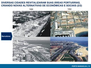 DIVERSAS CIDADES REVITALIZARAM SUAS ÁREAS PORTUÁRIAS,
CRIANDO NOVAS ALTERNATIVAS DE ECONÔMICAS E SOCIAIS (2/2)
                   1986                      1992




Barcelona




                                                    PORTO MARAVILHA | 15
 