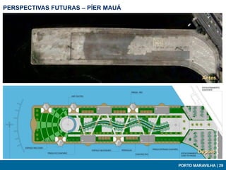 PERSPECTIVAS FUTURAS – PÍER MAUÁ




                                             Antes




                                           Depois

                                   PORTO MARAVILHA | 29
 