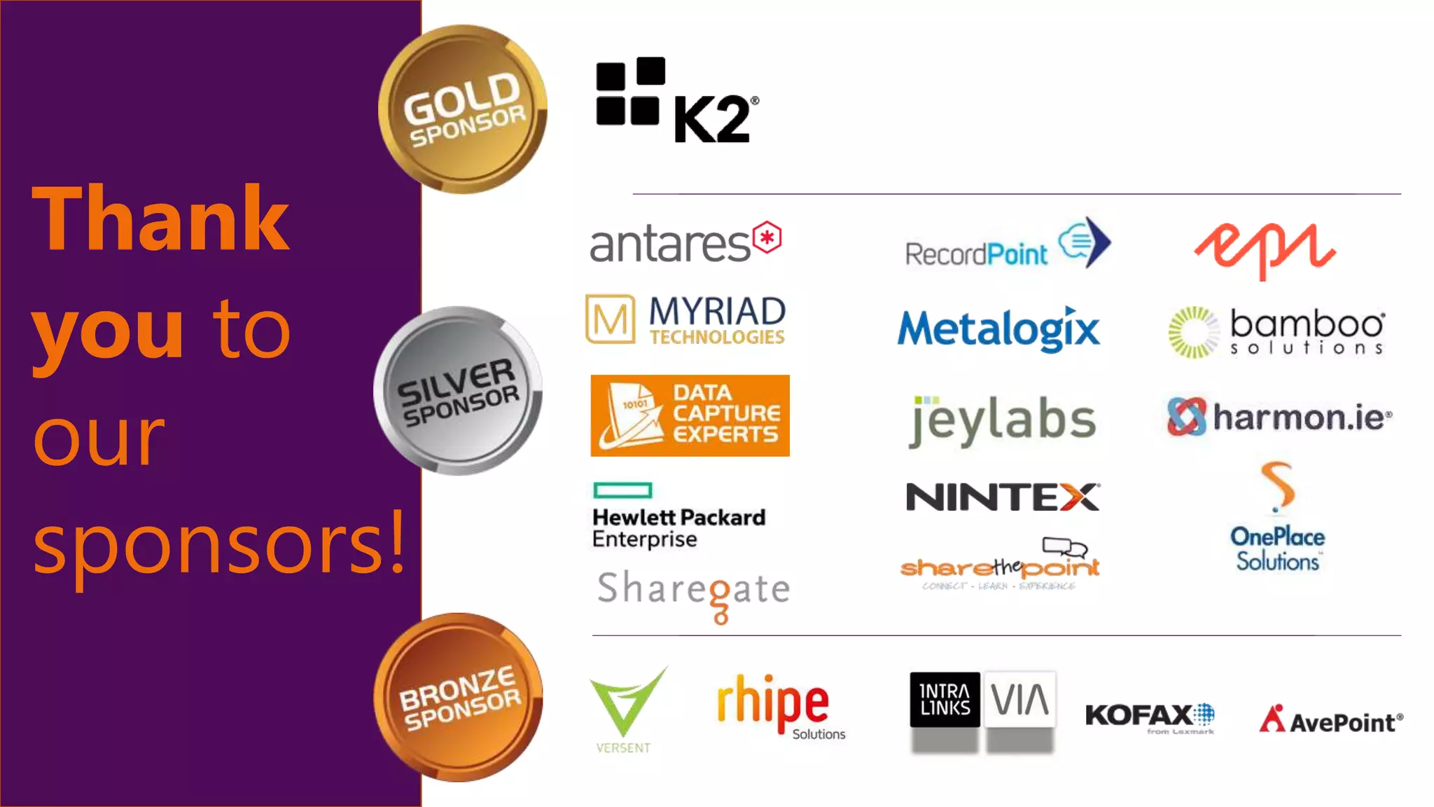 Thank
you to
our
sponsors!
 