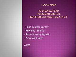 - Hana Lestari Diwanti 
- Huwaina Zharfa 
- Ressa Stevany Agustin 
- Ylita Syifa Dewi 
X-MS2 
 