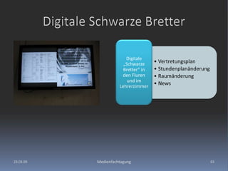 23.03.09Medienfachtagung63Digitale Schwarze Bretter