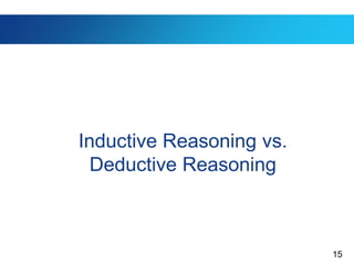 15
Inductive Reasoning vs.
Deductive Reasoning
 