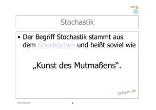 Stochastik Grundlagen