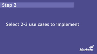 Step 2
Select 2-3 use cases to implement
 