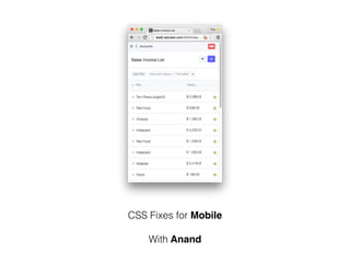 CSS Fixes for Mobile
With Anand
 