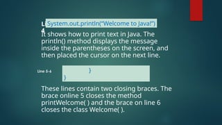 August Lesson 1 and 2 Understanding Java Program | PPTX