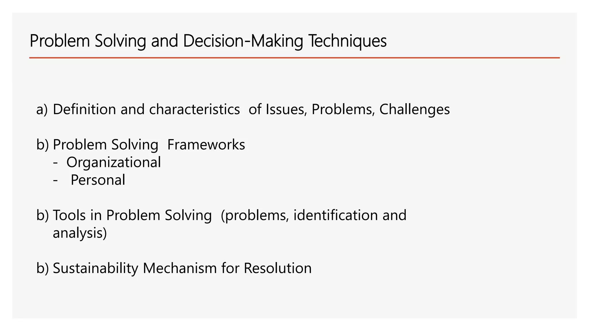 Problem Solving and Decision Making Tools and Techniques | PPT ...