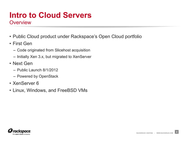 Scaling Xen within Rackspace Cloud Servers | PPT