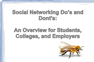 Social Networking Do’s and Dont&apos;s: An Overview for Students, Colleges, and Employers 