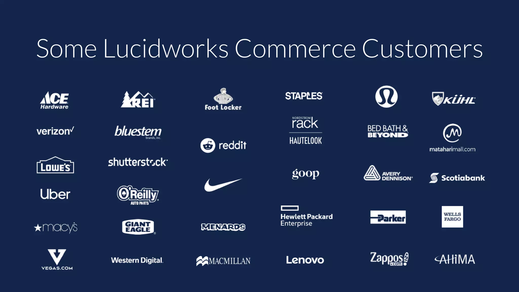 Some Lucidworks Commerce Customers
 