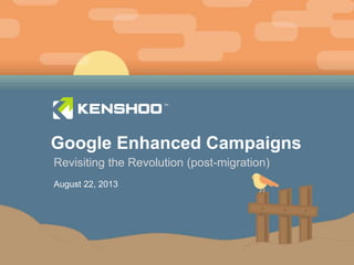 11
Google Enhanced Campaigns
Revisiting the Revolution (post-migration)
August 22, 2013
 