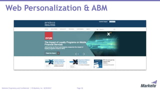 Page 18Marketo Proprietary and Confidential | © Marketo, Inc. 8/29/2017
Web Personalization & ABM
 