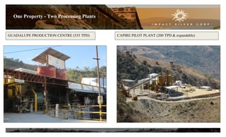 8
One Property - Two Processing Plants
GUADALUPE PRODUCTION CENTRE (535 TPD) CAPIRE PILOT PLANT (200 TPD & expandable)
 
