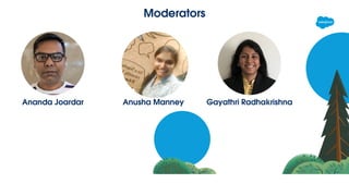 Moderators
Ananda Joardar Anusha Manney Gayathri Radhakrishna
 