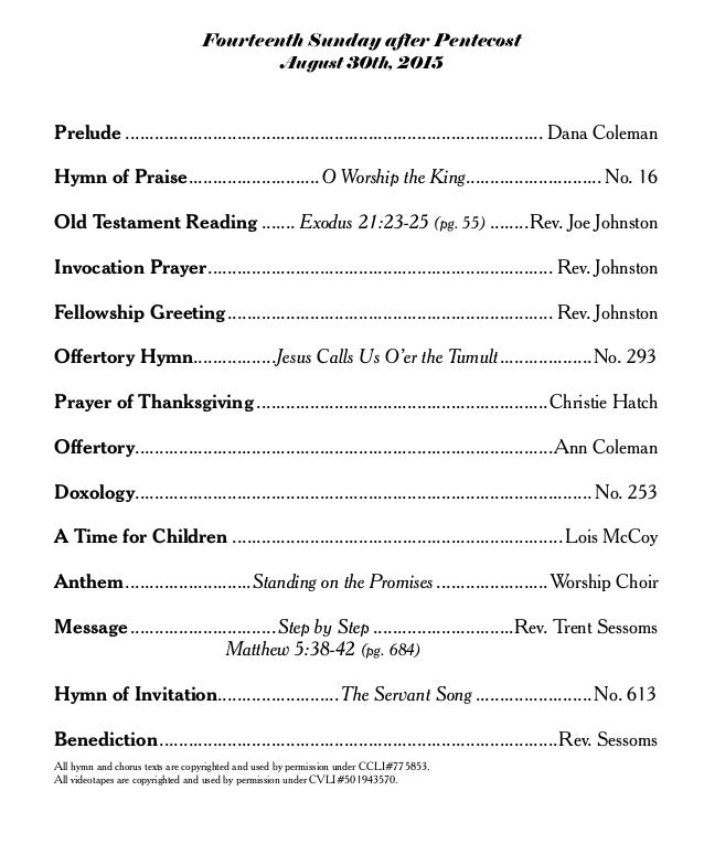 worship bulletin template
