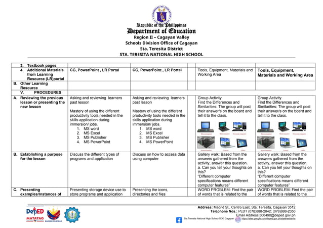 Daily Lesson Log of Computer System Servicing | DOCX | Computing ...