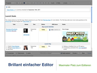 Brillant einfacher Editor   Maximaler Platz zum Editieren
 