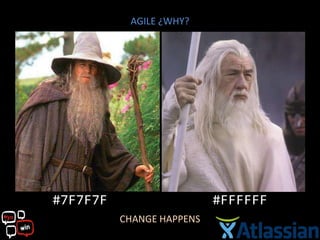 AGILE ¿WHY?




#7F7F7F                    #FFFFFF
          CHANGE HAPPENS
 